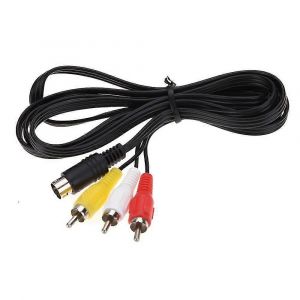 Tv Av Rca Audio & Video Cable Lead Cord Adapter Pour Sega Mega Drive 2 3 Console - Neuf
