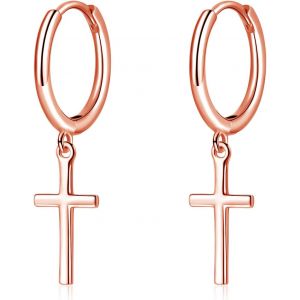 Kal-Créoles En Argent 925 Avec Pendentif, Boucles D'oreilles Pendantes En Argent Sterling 925 Avec Pendentif En Forme De C?Ur, Croix, Goutte D'eau, Dormeur, Cartilage, Boucles D'oreilles Créoles - Neuf