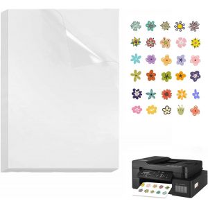 Yemaesre-Lotde 10 Films Adhésifs Imprimables Transparents - Papier Autocollant À Imprimer Soi-Même - Format A4 - Imprimable - Étiquettes En Vinyle - Pour Imprimante À Jet D'encre - Neuf