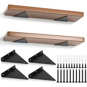 Cauc-Lot De 4 Support Etagere Triangle, 14cm Supports D'étagère Flottant En Fer, Support Étagère Mural En Métal Pour Étagères Ouvertes De Bricolage - Neuf