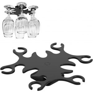 1 Pièces Porte Verres À Pied,Support Verre A Pied Suspendu,Porte Verres À Vin Suspendre,Porte Verre À Vin,Support À Verre À Vin Suspendu,Aucun Perçage Requis,Pour Restaurant,Bar (Noir) - Neuf