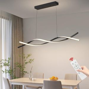Ulteronixshop-Suspension Moderne Pour Table &agrave; Manger, Dimmable Avec T&eacute;L&eacute;Commande, Suspension R&eacute;Glable En Hauteur, La Fonction De M&eacute;Moire Pour Salle &agrave; Manger, Salon, Bureau, Lampe De Cuisine Suspendue - Neuf