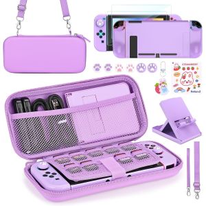 Shiba-Pack D'accessoires Switch, Kit D'accessoires 17 En 1 Pour Filles Comprenant Un Etui De Transport Pour Switch, Un Support Rég[6 - Neuf
