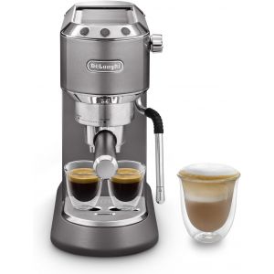 CHECARZHN--NO1-Dedica Arte Ec 885.¿Gy Machine À Expresso Avec Buse Mylatterart En Mousse De Lait, Design Compact, 15 Cm De Large, Réservoir D'Eau De 1 Litre, Coussinets E.S.E Gris - Neuf