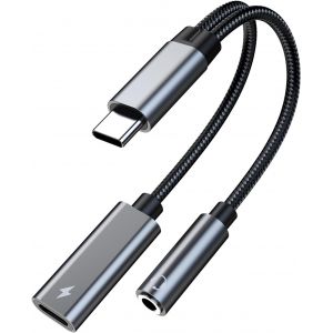 Thef-Adaptateur Casque Et Chargeur Usb-C Vers 3.5mm Par U2013 16 Bit/60w 2-In-1 Splitter Type-C Vers Mic Audio Jack Adaptateur Avec Charge Rapide Pour Iphone 16 15, Ipad Air/Pro, Galaxy S25 S24 S23 - Neuf