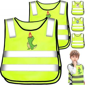 2/3 Pcs Gilet De Sécurité Pour Enfan,360°Visibilité À Gilet Réfléchissante Pour 3-12 Ans Enfants,Gilet Jaune Réfléchissant Oui Nuit Marche Idéale¿Taille Universelle ¿.[B385] - Neuf