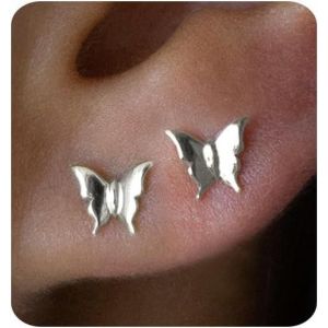 Kal-Boucles D'oreilles Femme Argent Boucles D'oreilles Pour Femmes 14 Carats Or/Argent/Or Rose Papillon Boucles D'oreilles Pour Femmes Bijoux - Neuf