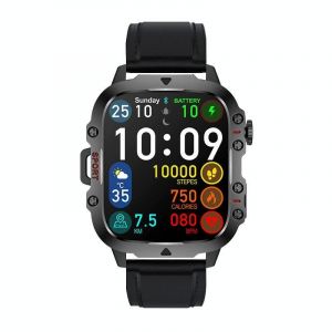 Montre Connect&eacute;e &Eacute;cran Couleur 1.96 Pouces Bracelet Cuir Appels Bluetooth Noir Yonis - Neuf