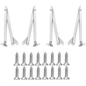 4 Pi&egrave;ces Charni&egrave;res de Support, Armoire Support de Rabat, pour Support D'armoire, Armoires de Cuisine Table Pliante Murale (Argent) - Neuf