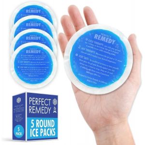 Poche De Glace En Gel Ronde Pour Blessures [5 Unit&eacute;s],Mini Poche De Gel Chaud Froid De 10 Cm,Soulage Douleur,Yeux,Dents De Sagesse,L&egrave;vres,Nez,Allaitement [Bleu] - Neuf