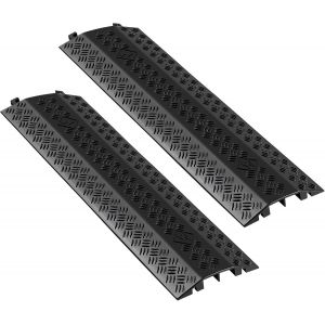 MEVRONISSHOP-Rampe de Protection C&acirc;bles, Lot de 2, Passage de C&acirc;ble au Sol, Canal 51 x 28 mm, Cache-c&acirc;bles au Sol, Charge 7938 kg, Passe C&acirc;ble pour Zones &agrave; Forte Circulation Pi&eacute;tonne, Int&eacute;rieur, Ext&eacute; - Neuf