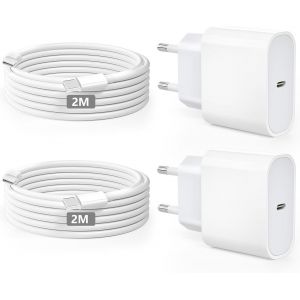 Lbgwp60-Chargeur Pour Iphone 15 16 Lot De 2 Charger Rapide Pour Iphone 20w Chargeur Usb C Avec 2m C&acirc;ble Usb C Pour Phone 16/16 Plus/16 Pro /15/15 Plus/15 /Pad Air/Pad Pro - Neuf