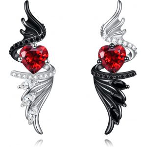 Meimie-Boucles D'oreilles Pendantes En Argent Sterling Avec Ailes D'ange Démon-Bijoux D'anniversaire Pour Femme - Neuf