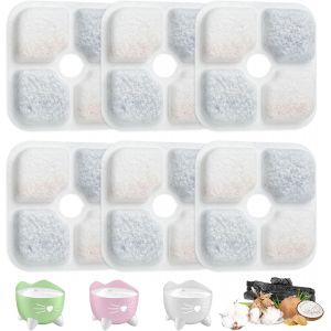 Kalanka-6 Pcs Filtre Fontaine Eau Chat, Filtre Fontaine &Agrave; Eau Pour Chat, Filtres Pour Fontaine &Agrave; Eau Chat, Filtre Fontaine Chat Pour Catit Pixi Chat Animaux De Compagnie Fontaine A Eau - Neuf