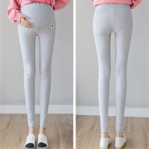 Leggings Grande Taille Pour Femme Enceinte, Vetement D'exterieur, Coupe Fine, Soutien Du Ventre, Pantalon Crayon Elastique, Taille Haute, Gris Clair, Taille L - Neuf