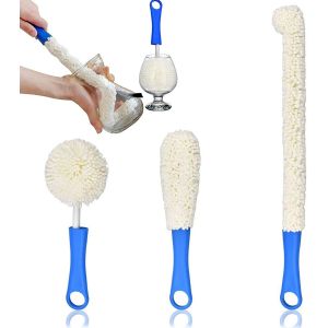 Lot De 3 Brosses De Nettoyage Pour Carafes À Vin, Brosses De Nettoyage Douces, Brosses De Nettoyage Pour Carafes À Verres, Verres À Vin, Bouteilles De Champagne - Neuf