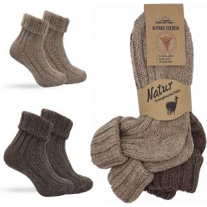 Uaa-® Lot De 2 Paires De Chaussettes En Laine D'alpaga Pour Homme Et Femme - Chaussettes D'hiver Chaudes - Chaussettes Thermiques - Fines - Chaussettes Douillettes - Neuf