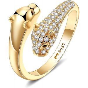 Kahfl-Bague En Argent Pour Femme Panth&egrave;re Brillante.Bague Pour Femme En Argent Plaqu&eacute; En Argent Ou Or.Bijoux Femme Id&eacute;al Pour Le Couple,Les Cadeaux Pour Le M&egrave;re,Fille...Bague Argent 925 Femme - Neuf