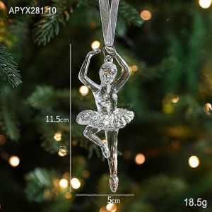 No&euml;l de cristal de glace pendentif arbre de No&euml;l pendentif en acrylique transparent ange de lumi&egrave;re de luxe &agrave; la d&eacute;coration de la sc&egrave;ne mise en page des accessoires de fille de danse B / pi&egrave;ce - Neuf