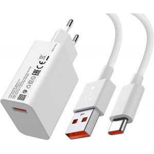 Senior-33W Chargeur Rapide Avec C&acirc;ble Usb C 1M Pour Note 14, Chargeur Turbo Pour Xiaomi 11 Lite/10T/10T Lite/Pour Note 13/Note 12/11/10 Pro/13X/Poco X5/M5S/ X3/Nfc/F3/M4 Pro/14C/Pad 6/5[L38] - Neuf