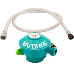 D&eacute;tendeur gaz Quick-On butane compatible Twiny Elfi Calypso Malice + flexible 1,50 m - Neuf