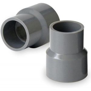 Connecteur de tuyau de gouttière - Manchon de raccordement en plastique - Eau - PVC - Gris (50 x 40 mm) - Neuf