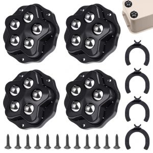 Lot De 4 Roulettes &Agrave; Billes Pour Charges Lourdes-Roulettes Plates Pour Meubles,Petits,Capacit&eacute; De Charge : 300 Kg-Roulettes Autocollantes Pour Meubles,Ustensiles De Cuisine,Bo&icirc;tes - Neuf