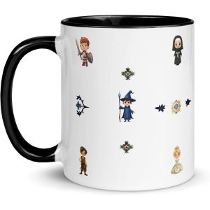 Eryi-Tasse Enfant Avions Chien Chat Médiéval Petit-Déjeuner Petite Fille Garçon Céramique Mug Micro-Ondable Gobelet Réutilisable Design École Noel Chevalier Princesse Cadeau Noël (Médiéval) - Neuf