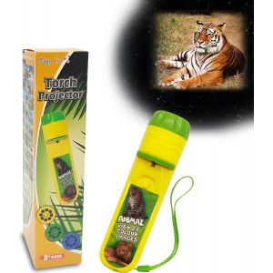 DDA-Lampe Torche et Projecteur Animaux avec 3 Disques 24 Images, Jouet Projecteur Histoire Diashow pour Enfants 3 4 5 6 7 Ans, Jouet Animal, Cadeau Scientifique Éducatif pour Garçons et Filles - Neuf