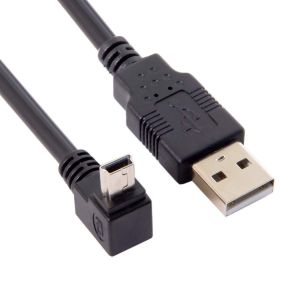 Ayu-Câble De Données Mini Usb Type B Mâle 5 Broches Coudé À 90 Degrés Vers Usb 2.0 Mâle 5 Mètres Avec Noyau De Ferrite Emi 50 Cm - Neuf