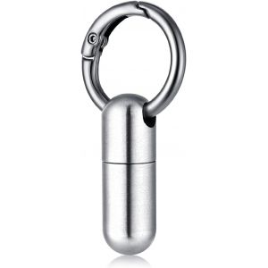 Tianyi-Petit Étui À Pilules Portable En Titane Étanche Avec Mousqueton - Pour Le Camping, Les Voyages - Neuf