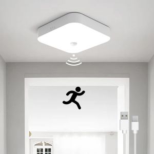 SUBZONAL-Lampe de Plafonnier LED sans Fil Rechargeable USB Detecteur de Mouvement, Eclairage Interieur avec Detecteur, LED Plafond sans Fil pour Douche, Salle de Bain, Garage, Escalier, Couloir, Balc - Neuf
