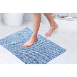 KAL-Noodle Tapis De Bain Antidérapant Doux Au Toucher Bleu 40 X 60 Cm - Neuf