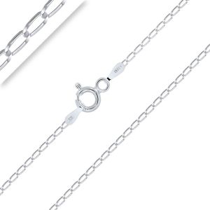 Kal-- Cha&icirc;ne Maille Cheval 1.1 Mm Argent 925/1000 Rhodi&eacute; 40-45-50-55-60 Cm - Neuf