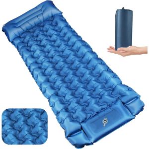Letnerny-Tapis De Couchage Gonflable De Camping, Tapis De Camping Gonflable Ultral&eacute;ger Avec Oreiller Et Pompe &Agrave; Pied, Matelas De Couchage Gonflable Imperm&eacute;able Pour Tente, Plage, Randonn&eacute;e - Neuf