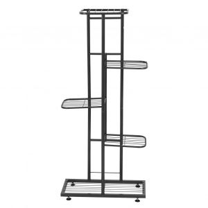 HJLIAN Support de plantes d'interieur a 5 niveaux pour pots de fleurs, etagere de presentation pour decoration de jardin et balcon, noir - Neuf