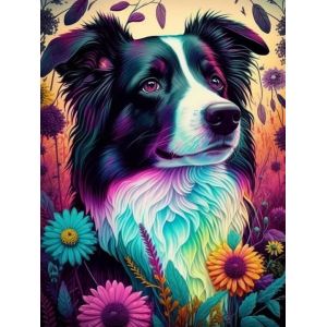 Ayuhr-5d Diamond Painting Chien, Broderie Diamant Animaux, Canevas Diamant Kit Complet Point De Croix Broderie Salon Chambre Autocollant Mural Décoration 30x40cm - Neuf