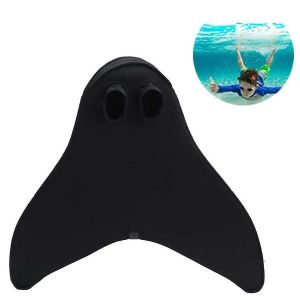 Palmes De Natation Queue De Sirène Vibrantes Pour Enfants - Palmes De Plongée Monobloc Pour S'amuser Et S'entraîner En Rose, Bleu Et Noir - Neuf