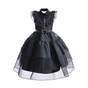 120 Cm, Robe Du Mercredi Addams Pour Enfant, Costume De La Famille Addams, Costume De Carnaval Addams, Robe Du Mercredi Addams Pour Enfant Pour Fête Cosplay - Neuf