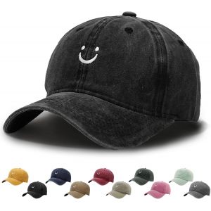 Kalanka-Casquette De Baseball Unisexe Smiley Rétro En Coton, Aspect Délavé, Convient Pour Les Sports De Plein Air, Pour Homme Et Femme - Neuf