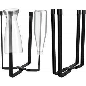 Subzonal-Vfandv Égouttoir Bouteilles, Egouttoir Gourde Pliable, Porte-Bouteilles En Métal À 4 Places, Égouttoir À Bouteille Multifonctionnel Pour Biberons, Tasses Et Sacs Poubelles (Noir) - Neuf