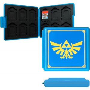 Bo&icirc;tier de Rangement pour Cartes Switch-&Eacute;tui Silicone &Eacute;tanche avec 12 Emplacements Jeux + 12 Slots TF,Fermeture S&eacute;curis&eacute;e,Compact et L&eacute;ger,Organisateur de Voyage pour Accessoires de Jeu (12F) - Neuf