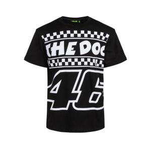 T-Shirt Check The Doc Vr46 Classic Moto Gp Officiel Noir Damier - Neuf