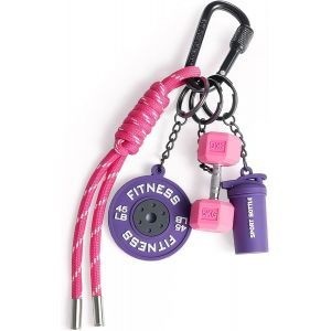 KALANKA-Hantel et Poids Porte-cl&eacute;s, Charms de Sac pour Fitness Femmes Hommes, Mini Accessoires de Porte-cl&eacute;s de Voiture au Design Mignon pour Gym - Neuf