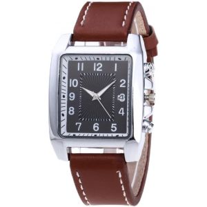 Eryi-Montre À Quartz Pour Homme Avec Bracelet En Cuir Marron Et Noir Avec Date Du Jour De La Semaine Et Élégante - Neuf