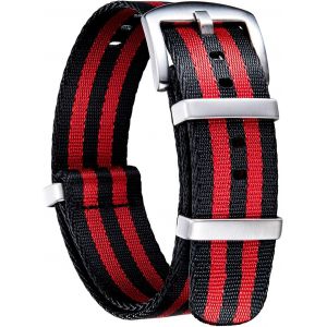 Bracelet De Montre En Nylon Balistique Militaire Remplacement Bracelet Montre Tressé Avec Noir/Argent Boucle En Acier Hommes Femmes 20 Couleurs 18mm 20mm 22mm 24mm (Version De Mise À Niveau).[U2364] - Neuf