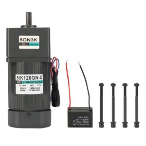 Moteur a engrenages asynchrone monophase AC220 V 120 W a vitesse reglable avec condensateur (3K) - Neuf