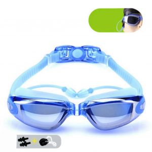 Lunettes De Natation Hd Imperm&eacute;able &Agrave; L'eau Antibu&eacute;e Grand Cadre &Eacute;lectropente Lunettes Formen Femmes Bleu - Neuf