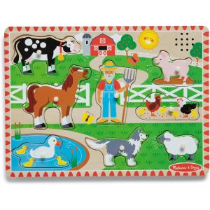 KASFL-Puzzle Sonore Ferme 8 Pièces-Old Macdonald-Puzzle Enfant-Jouet En Bois-Jeu D'Eveil-Jouet Educatif De Développement Et Créatif-Cadeau Enfant 2 Ans Et + - Neuf