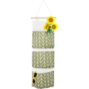 CAUC-Tissu Lin Organisateur avec Petites Poches pour Maison Bureau, Sac de Rangement Suspendu, &Eacute;tag&egrave;re Mural en Tissu Panier Pochette de Rangement Organisateur pour Chambre Salle de Bain Cuisine. - Neuf